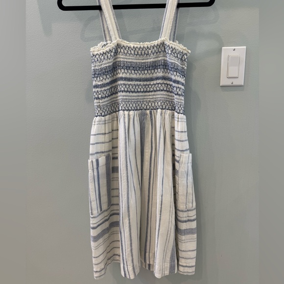 Fat Face Blue and White Smocked Dress - Picture 5 of 5